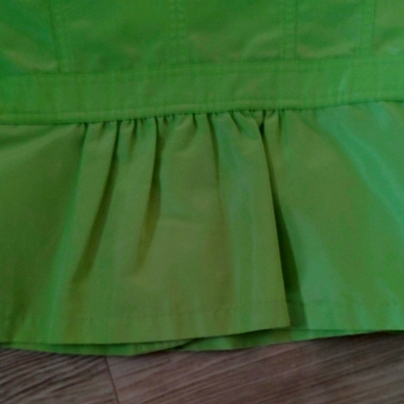 Lime Green Lightweight Rain Jacket with Ruffles by Tribella Size 12 - Picture 9 of 13